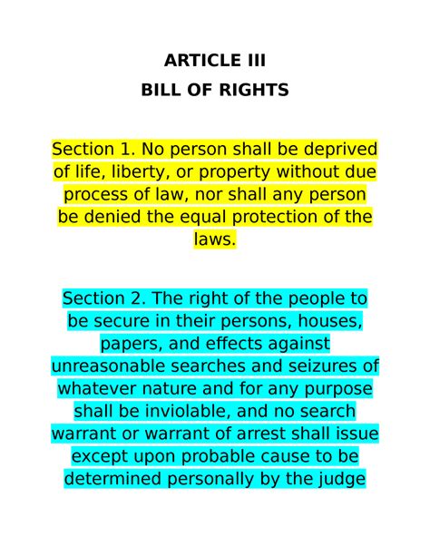 article 3 bill of rights tagalog|Article 3 .